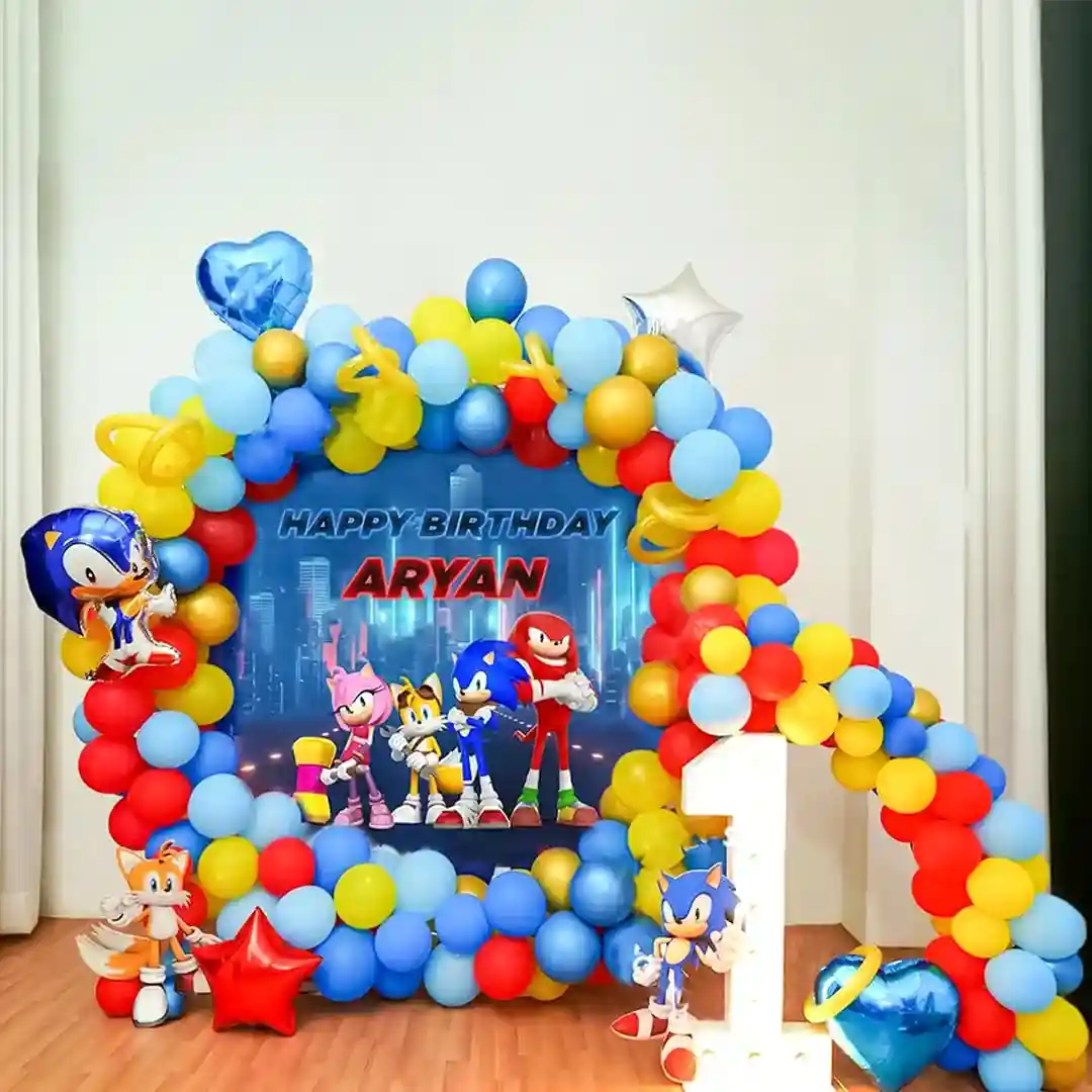 Sonic Theme Birthday Ring Decoration